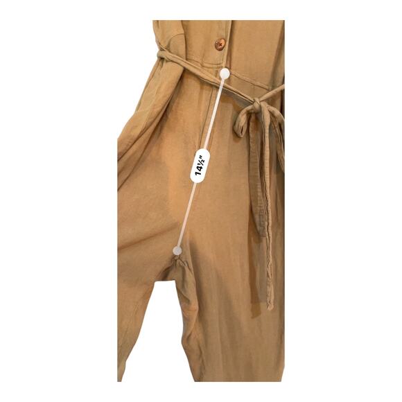 Old Navy Army Green Linen Blend Button Front Romper Jumpsuit Size 2XL - Picture 6 of 13